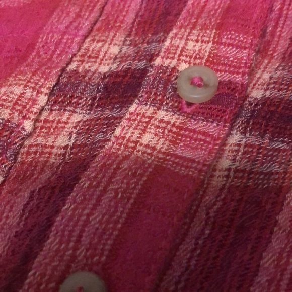 ❤️ XS ❤️ NWT Anthro Top Buttondown Plaid Patch Pockets Oversized​ - Picture 4 of 7